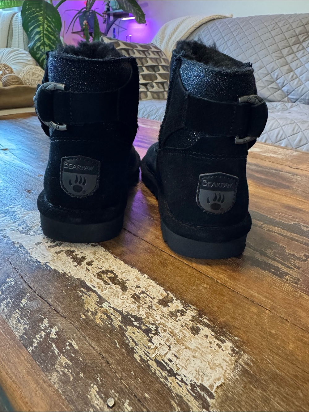 Bear paw Black Fur-lined Boots